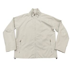 Zegna Sport Ecotech Jacket Men's Large Beige Full Zip Waterproof Windproof Lined